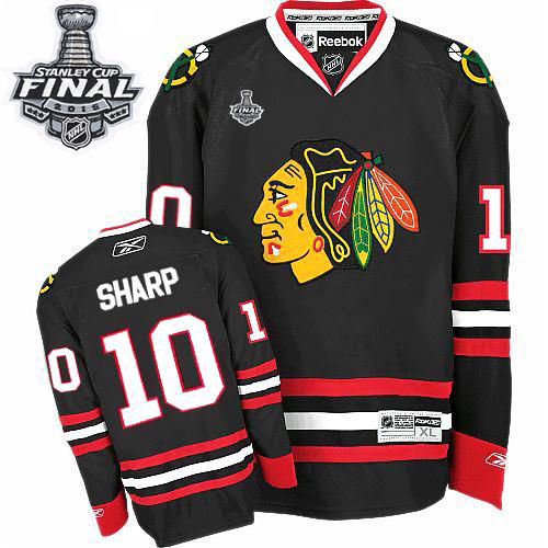 #10 Reebok Premier Patrick Sharp Youth Black NHL Jersey - Third Chicago Blackhawks 2015 Stanley Cup