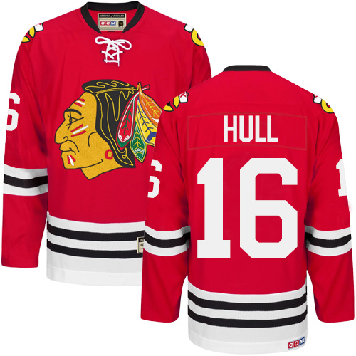 #16 CCM Premier Bobby Hull Men's Red NHL Jersey - Chicago Blackhawks New Throwback