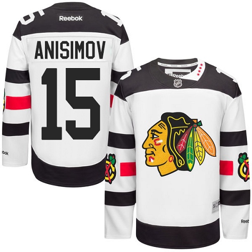 Men's Reebok Chicago Blackhawks #15 Artem Anisimov Premier White 2016 Stadium Series NHL Jersey
