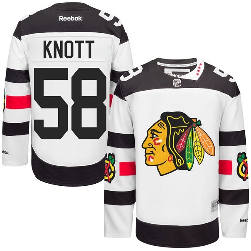 Men's Reebok Chicago Blackhawks #58 Graham Knott Authentic White 2016 Stadium Series NHL Jersey