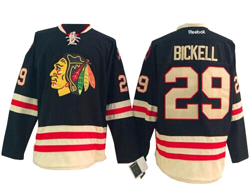 #29 Reebok Premier Bryan Bickell Men's Black NHL Jersey - Chicago Blackhawks 2015 Winter Classic