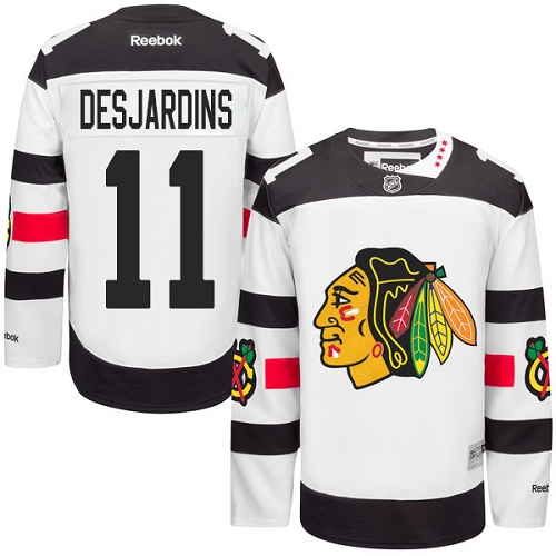 Men's Reebok Chicago Blackhawks #11 Andrew Desjardins Authentic White 2016 Stadium Series NHL Jersey