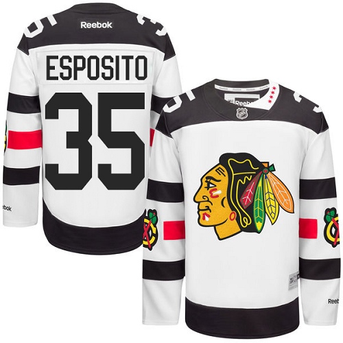 Men's Reebok Chicago Blackhawks #35 Tony Esposito Premier White 2016 Stadium Series NHL Jersey