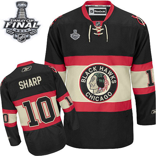 #10 Reebok Premier Patrick Sharp Youth Black NHL Jersey - New Third Chicago Blackhawks 2015 Stanley Cup