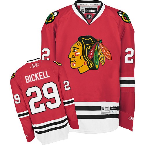 #29 Reebok Premier Bryan Bickell Men's Red NHL Jersey - Home Chicago Blackhawks