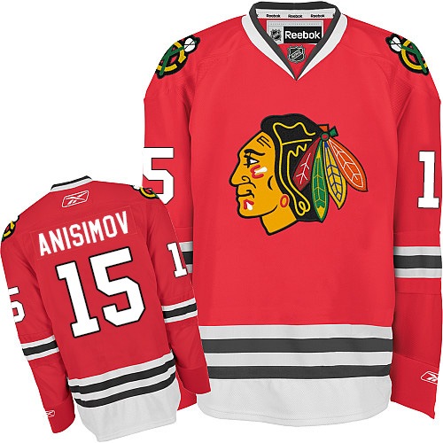 #15 Reebok Premier Artem Anisimov Men's Red NHL Jersey - Home Chicago Blackhawks