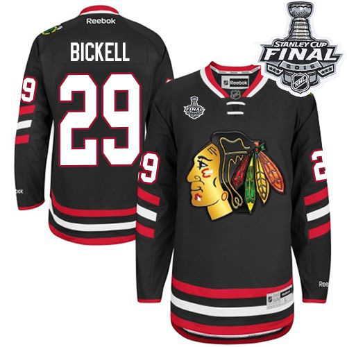 #29 Reebok Premier Bryan Bickell Men's Black NHL Jersey - Chicago Blackhawks 2014 Stadium Series 2015 Stanley Cup