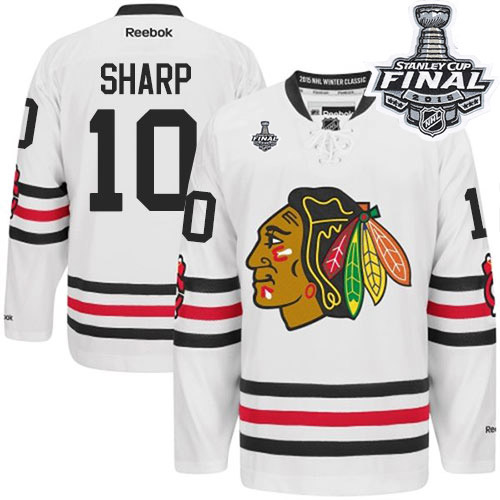 #10 Reebok Premier Patrick Sharp Youth White NHL Jersey - Chicago Blackhawks 2015 Winter Classic 2015 Stanley Cup
