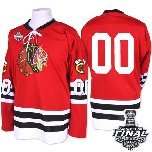 #00 Mitchell and Ness Premier Clark Griswold Men's Red NHL Jersey - Chicago Blackhawks 2015 Stanley Cup 1960-61 Throwback