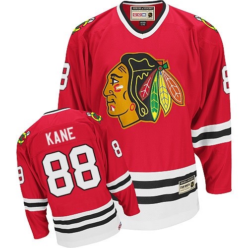 #88 CCM Premier Patrick Kane Men's Red NHL Jersey - Chicago Blackhawks Throwback