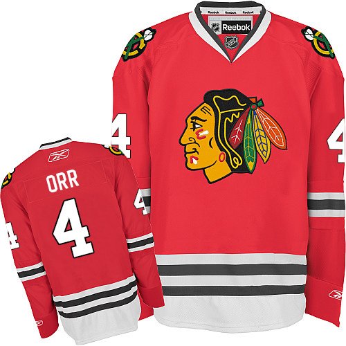 #4 Reebok Authentic Bobby Orr Men's Red NHL Jersey - Home Chicago Blackhawks