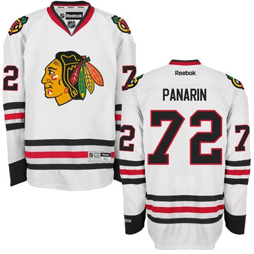 #72 Reebok Premier Artemi Panarin Men's White NHL Jersey - Away Chicago Blackhawks