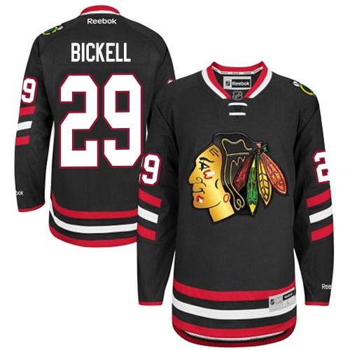 #29 Reebok Premier Bryan Bickell Men's Black NHL Jersey - Chicago Blackhawks 2014 Stadium Series