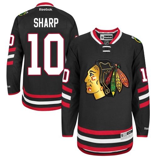 #10 Reebok Premier Patrick Sharp Youth Black NHL Jersey - Chicago Blackhawks 2014 Stadium Series